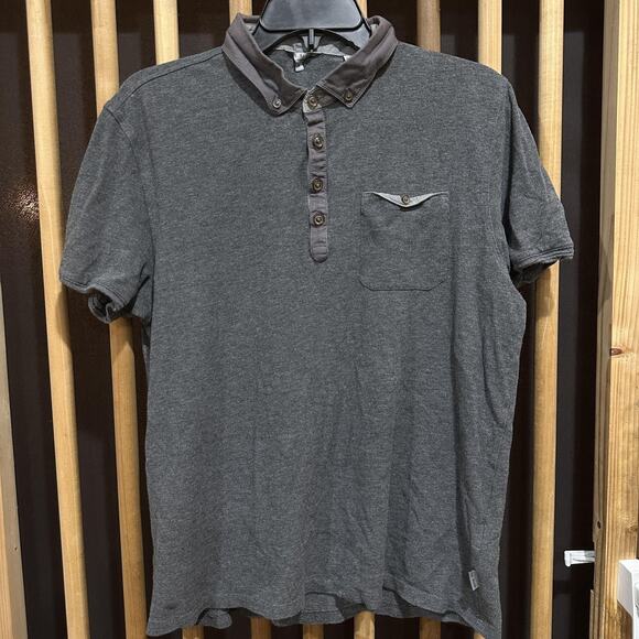 Ted Baker Polo Shirt Mens Size 5 US XL Short Sleeve Button Cotton Blend Casual - Picture 1 of 8
